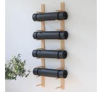 asdchZen Yoga Mat Holder 9- Tiers Yoga Mat Storage Wall Mount, 158 Cm High Wooden Durable Yoga Mat Holder, Yoga Mat Basket For Home Gym Fitness Class Yoga Studio