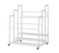 asdchZen Yoga Mat Holder Cart With Wheel, Home Gym Yoga Studio Storage Rack For Car, Movable High Capacity Equipment Organizer, Corner Display Stand,White,3 layer