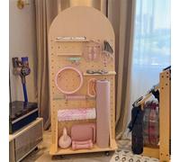 asdchZen Yoga Mat Holder Rolling Large Storage Space Yoga Mat Rack, Wood Yoga Mat Holder For Exercise Equipment, Home Gym Decor Basket/Bookshelve With Partitions,Natural Wood