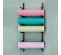 asdchZen Yoga Mat Holder Wall Mount Metal Yoga Mat Rack, Home Gym Office School Yoga Mat Storage Bin, 6 Tiers Yoga Mat Organizer For Foam Rollers, Skateboard,Black