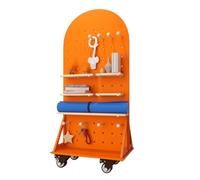 asdchZen Yoga Mat Holder Wood Yoga Mat Storage With Wheels, Yoga Mat Holder For Foam Roller Dumbbell Yoga Block Resistance Bands, Home Gym Decor/Yoga Accessories,Orange