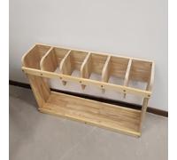 asdchZen Yoga Mat Holder Wooden Yoga Mat Rack Floor Standing, Large Home Gym Yoga Mat Storage Holder - Holds 6 Mats, Wallpaper Holder/Sword Rack/Badminton Stand