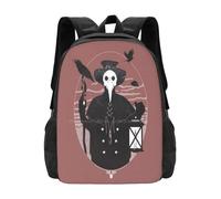 ASDCTYTKO 1656 Fashion Pattern Travel Laptop School Backpack Bag Plague Doctor Black White Bell festival gift
