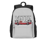 ASDCTYTKO 1968 Red Corvette C3 Convertible Classic Car Backpacks Boys Girls Bookbag Students School Bags Laptop Rucksack Shoulder Bag festival gift