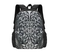 ASDCTYTKO Earth Fashion Pattern Travel Laptop School Backpack Bag Plants Nature Botanical Symmetry Black And White festival gift