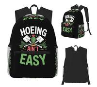 ASDCTYTKO Hoeing Aint Easy Gardening Garden Plant Gardener Student Backpack School Bag Hiking Daypack for Boys Girls Bookbag Shoulder Bags festival gift