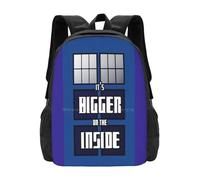 ASDCTYTKO It's Bigger On The Inside Large Capacity School Backpack Laptop Bags Time And Relative Dimension In Space Bigger On The Inside festival gift