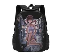 ASDCTYTKO Lain Iwakura-Serial Experiments Lain Backpack For Student School Laptop Travel Bag Serial Experiments Lain Virtual Girl Iwakura festival gift
