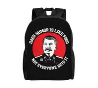 ASDCTYTKO Soviet Union Leader Joseph Stalin Backpack School College Student Bookbag Fits 15 Inch Laptop CCCP USSR Communist Flag Bags festival gift