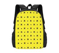 ASDCTYTKO Yellow Bag Pattern School Bag Big Capacity Backpack Laptop Felix Pattern Twisted Tales Of Felix Yellow Pattern Xs And Os festival gift