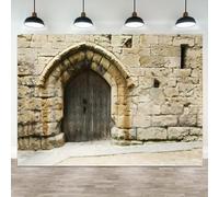 ASDCXZ 12x8ft Ancient Jerusalem Buildings Backdrop Rock Stone Wall Photography Background Israel Old City Vintage Building Wooden Door Cityscape Banner Decorations Travel Party Photo Booth Prop