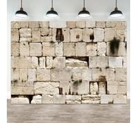 ASDCXZ 5x3ft Jerusalem Stone Wall Backdrop Jerusalem Backdrop for Sukkah Jewish New Year Rosh Hashanah Background Israel Western Wall Photo Booth Prop Succah Decor Religious Church Event Banner
