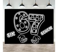 ASDCXZ 6x4ft 67 Birthday Decorations Retro 6 7 Backdrop Backdrop for Photography Six Seven Birthday Party Decorations Vintage Y2K Background for Events