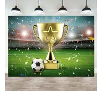 ASDCXZ 7x5ft Football Champion Backdrop Boys Birthday Photography Background Football Stadium Championship Trophy Sports Athletic Competition Banner Decorations Kids Portrait Photo Booth Prop