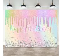 ASDCXZ 7x5ft Happy Birthday Backdrop Glitter Crystal Diamond Theme Photography Background Colorful Dripping Sweet Girs Kids Birthdays Party Banner Decorations Newborn Baby Parties Photo Booth Prop