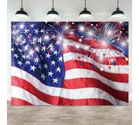 ASDCXZ 9x6ft American Flag Backdrop USA Independence Day Photography Background Veterans Day 4th of July Banner Decorations Red Blue Flag Star Firework President's Day Portrait Photo Booth Prop