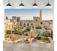 ASDCXZ 9x6ft Jerusalem Backdrop Israel David Tower Photography Background The Old City Ancient Ruins Historical Sites Travel Holiday Party Banner Decorations Kid Artistic Portrait Photo Booth Prop