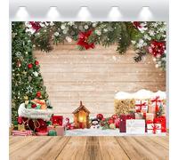 ASDCXZ Christmas Backdrop 8x6FT, Winter Snow Xmas Tree Gift Box Red Xmas Theme Photography Background Christmas New Year Holiday Family Celebration Party Home Decoration Banner