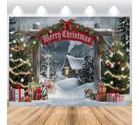 ASDCXZ Christmas Backdrop 9x6FT, Winter Snow Scene Snowman Xmas Tree Xmas Theme Photography Background Christmas New Year Holiday Family Celebration Party Home Decoration Banner