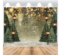ASDCXZ Christmas Photography Backdrop 5x3FT, Winter Snowflake Xmas Pine Tree Street Light Glitter Bokeh Photo Backdrop Christmas New Year Theme Party Decorations Background Banner Photo Props