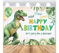 ASDCXZ Dinosaur Backdrop Birthday 7x5FT, Cartoon Tropical Jungle Tyrannosaurus Rex Theme Photography Backdrop Boy Girl Baby Birthday Party Decoration Studio Props