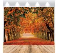 ASDCXZ Fall Photography Backdrop 7x5FT, Fallen Leaves Real Forest Nature Landscape Autumn Theme Photo Background for Baby Shower Thanksgiving Party Decoration Supplies Banner Studio Props