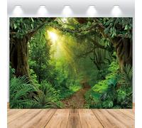 ASDCXZ Forest Backdrop 2.2x1.5m, Natural Green Forest Sunshine Camping Photo Backdrop, Vinyl Photography Backdrop for Birthday Baby Shower Forest Theme Party, Portrait Photo Studios Background