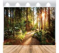ASDCXZ Forest Photo Backdrop 7x5FT, Nature Green Jungle Woodland Natural Landscape Sunshine Camping Outdoor Vinyl Photography Backdrop Birthday Baby Shower Party Photo Studio Props