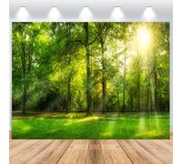 ASDCXZ Forest Photography Backdrop 10x6.5FT, Spring Sunshine Tree Photo Backdrop Green Meadow Natural Landscape Background for Wedding Baby Shower Birthday Party Outdoor Adventure Banner Photo Props