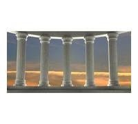 ASDCXZ Greek Marble Columns Backdrop 2.7x1.8m, Roman Empire Architecture Civilization Culture Ancient Ruins Temple Photography Backdrop, Vinyl Photo Backdrop for Historical Building