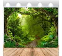 ASDCXZ Jungle Photography Backdrop 9x6FT, Enchanted Forest Tropical Rainforest Natural Scenery Photo Backdrop for Baby Shower Safari Birthday Party Summer Outdoor Adventure Banner Photo Props