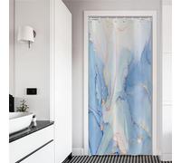 ASDCXZ Marble Shower Curtain 120x200 cm, Modern Abstract Blue White Gold Marble Optic Texture Washable Bath Shower Curtains Polyester Textile Waterproof Shower Curtain for Bathtub with 8 Hooks
