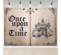 ASDCXZ Once Upon a Time Photography Backdrop 5x3FT, Old Romantic Fairy Tale Book Princess Castle Theme Photo Backdrop for Girls Birthday Wedding Party Decoration Banner Background Photo Props