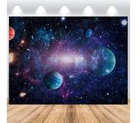ASDCXZ Outer Space Backdrop 8x6FT, Universe Outer Space Earth Planet Galaxy Night Stars Photography Background Kids Birthday Baby Shower Space Theme Party Decor Studio Props