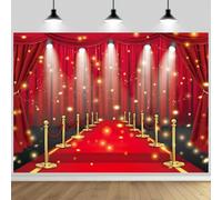 ASDCXZ Red Carpet Photography Backdrop 10x8FT, Glitter Spotlight Stage Photo Backdrop Award Ceremony Graduation Prom Movie Night Fashion Show Birthday Party Decorations Background Banner Booth Prop