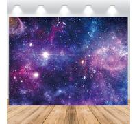 ASDCXZ Starry Sky Backdrop 7x5FT, Outer Space Night Stars Universe Purple Blue Sparkling Galaxy Nebula Photography Background Kids Baby Shower Birthday Party Decor Studio Props