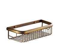 ASDFG Bathroom Shower Shelf Basket 11.8" Brass Shower Organizer Antique Brass Wall Mounted