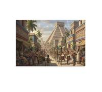 ASDFGHJKLZA Ancient Mayan Civilization Canvas Wall Art Historical Aztec Culture Home Decoration Art 08x12inch(20x30cm)