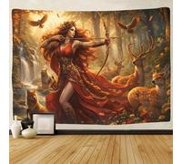 ASDFGHJKLZA Artemis Wall Tapestry 3D Printed Forest Animals Wall Hanging Decor Bedroom Living Room Dorm Home 150cmx200cm