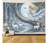 ASDFGHJKLZA Artemis Wall Tapestry 3D Printed Moonlight Wall Art Decor Forest Tapestry for Bedroom 70cmx100cm