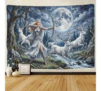 ASDFGHJKLZA Artemis Wall Tapestry 3D Printed White Deer Wall Art Decor for Bedroom Living Room Home 150cmx200cm
