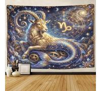 ASDFGHJKLZA Capricorn Zodiac Tapestry for Bedroom Wall Art Decor 3D Print Celestial Tapestries Poster Home Decoration Living Room College Dorm 100cmx150cm