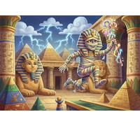 ASDFGHJKLZA Egyptian Pharaoh Mummy Canvas Prints Unframed Modern HD Wall Art Aesthetic Poster Decor for Home, Office, Dining Room, Living Room Decorations, Gift 16x24inch(40x60cm)