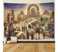 ASDFGHJKLZA Egyptian Pharaoh Wall Tapestry 3D Printed Ancient Pyramids Wall Art Decor for Bedroom Home 130cmx150cm