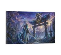 ASDFGHJKLZA Fantasy Dragon Warrior Canvas Wall Art Samurai Torii Gate Wall Decor Living Room 16x24inch(40x60cm)