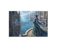 ASDFGHJKLZA Fantasy Princess Ocean View Canvas Wall Art Prints Gothic Castle Blue Home Decoration Art 12x18inch(30x45cm)