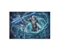 ASDFGHJKLZA Greek Mythology Poseidon Canvas Prints Unframed Modern Artwork Decor HD Wall Art Poster for Bedroom, Dining Room, Living Room, Home Decorations, Gift 20x30inch(50x75cm)