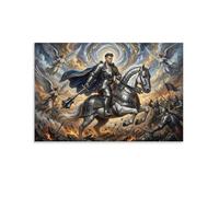 ASDFGHJKLZA Guardian Knight Canvas Wall Art Prints Medieval Battle Celestial Angels Home Decoration Art 12x18inch(30x45cm)