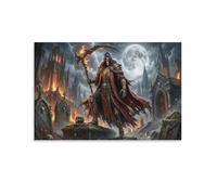 ASDFGHJKLZA Hell Knight Canvas Prints Unframed Modern HD Wall Art Grim Reaper Artwork Poster Decor for Office, Home, Bedroom, Living Room Decorations, Gift 12x18inch(30x45cm)