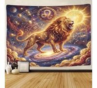 ASDFGHJKLZA Leo Zodiac 3D Print Wall Art Decor Wall Tapestry Celestial Tapestries Home Decoration Curtain Bedroom Living Room 180cmx230cm